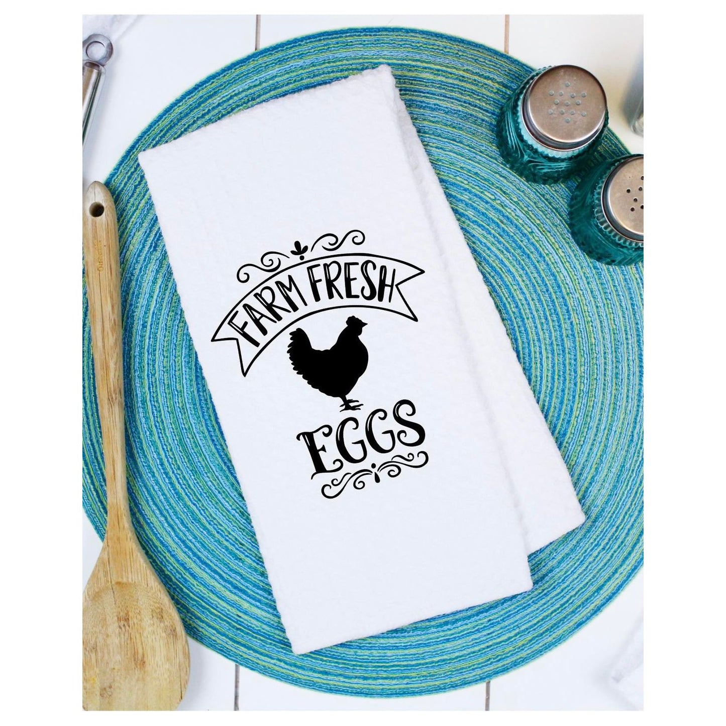 Farm Fresh Eggs Waffle Tea Towels