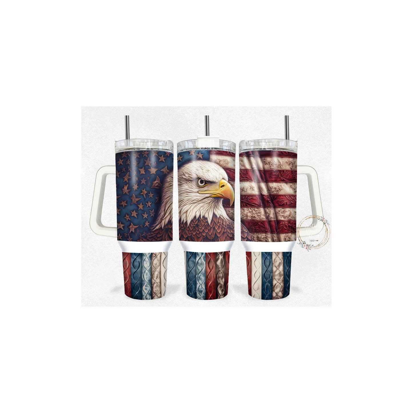 Bald Eagle American Flag - 40oz Tumbler