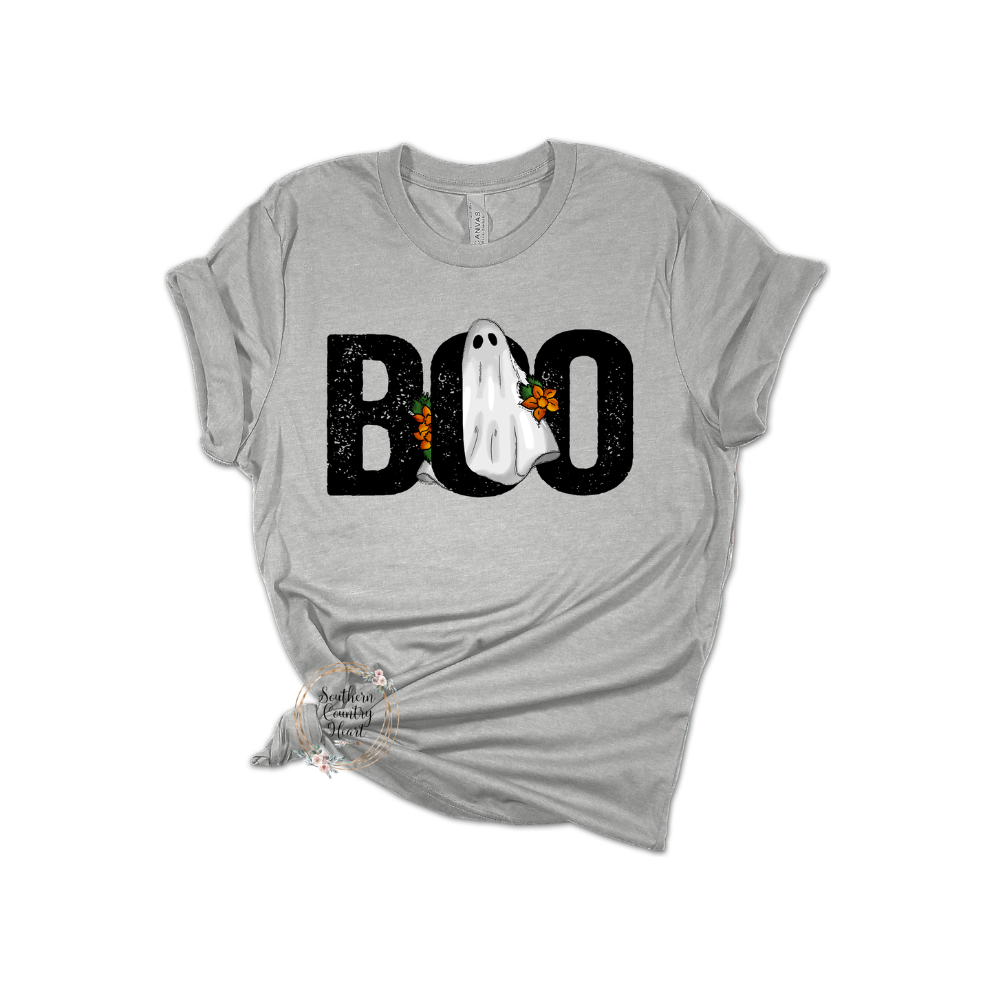 Boo Ghost with Flowers Tee-Shirt