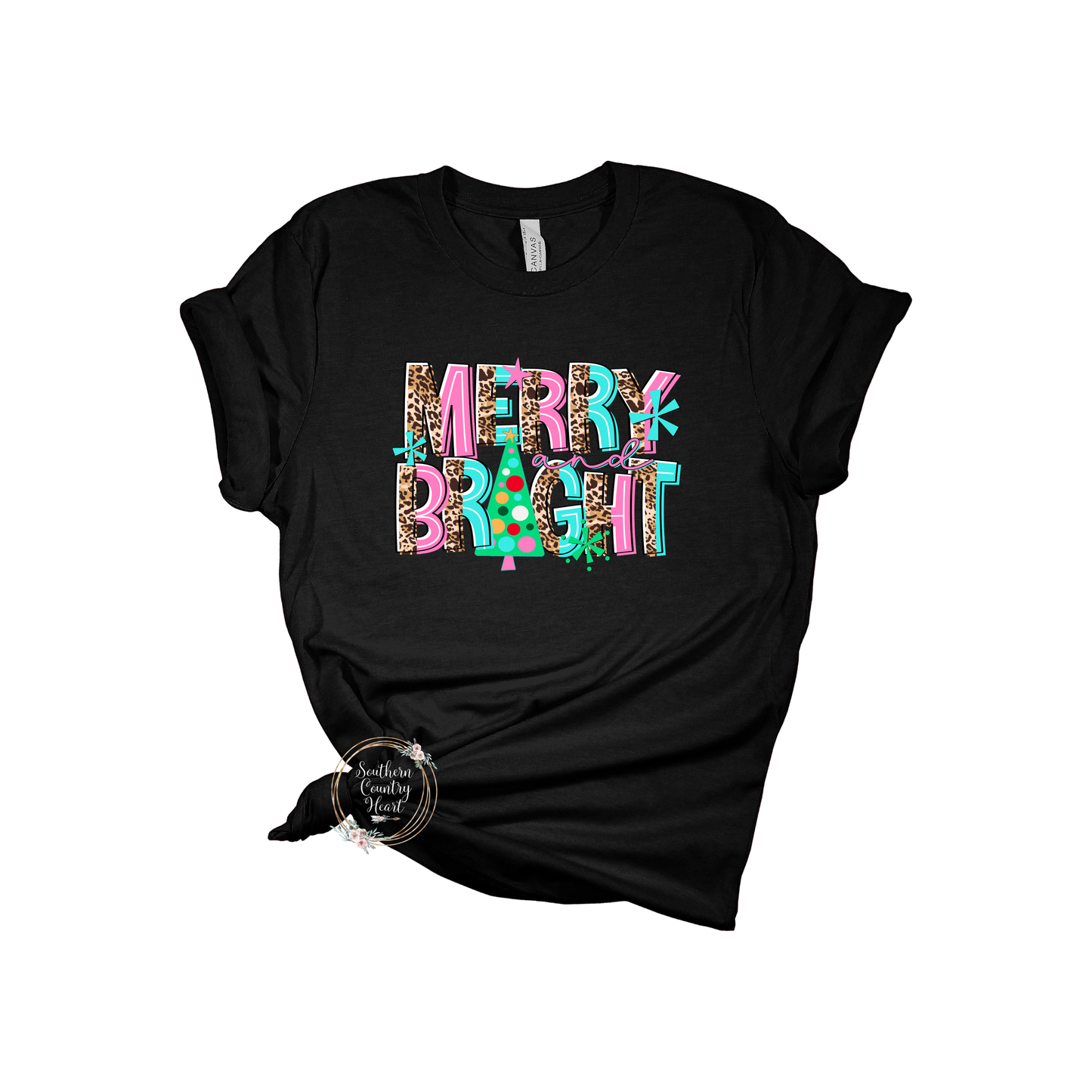 Merry & Bright Tee-Shirt Black