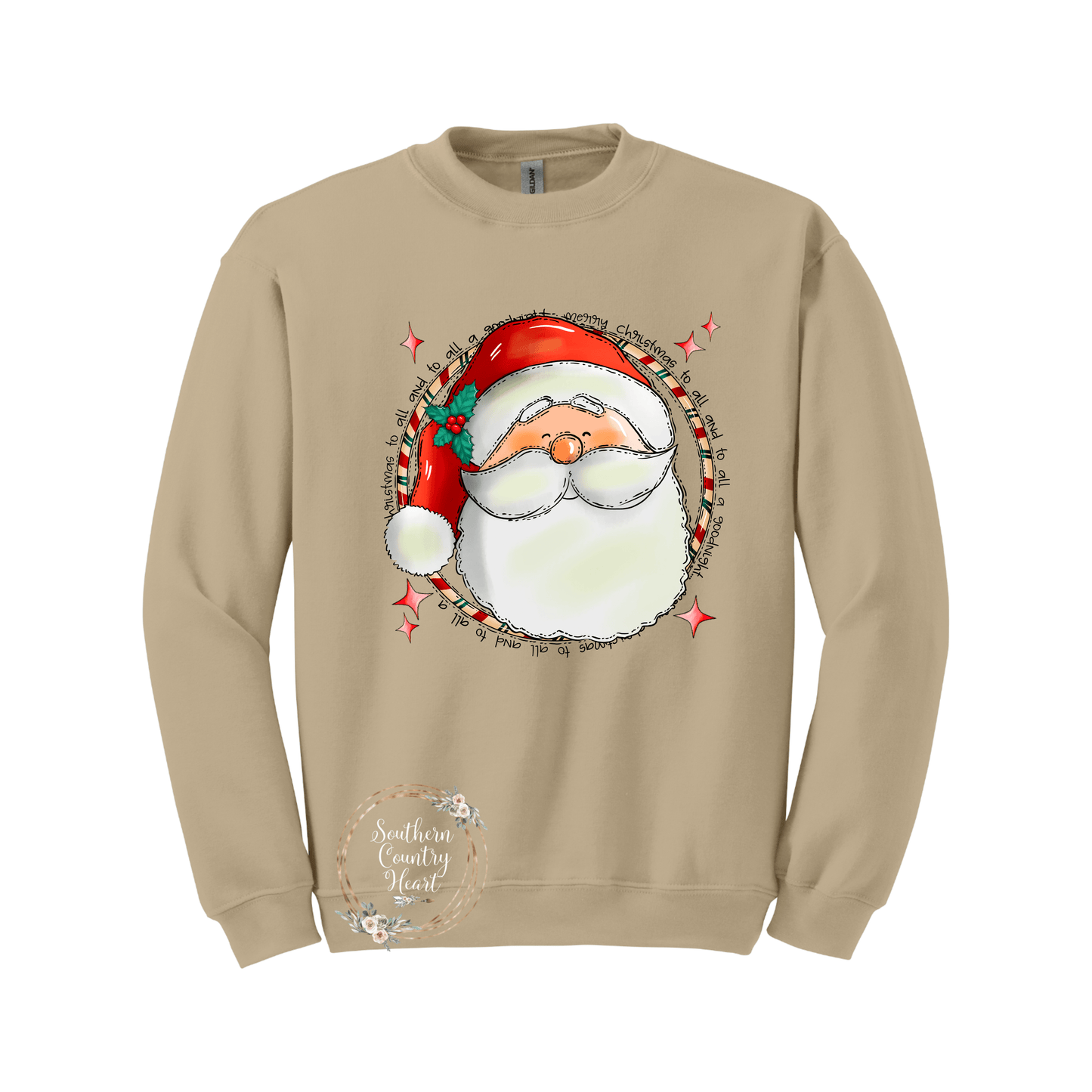 Merry Christmas Santa Sweatshirt - southerncountryheart.com