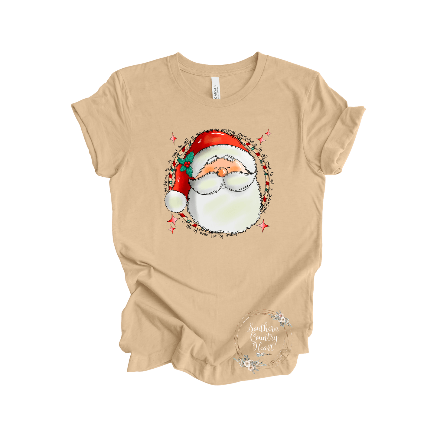 Merry Christmas Santa Tee - Shirt - southerncountryheart.com