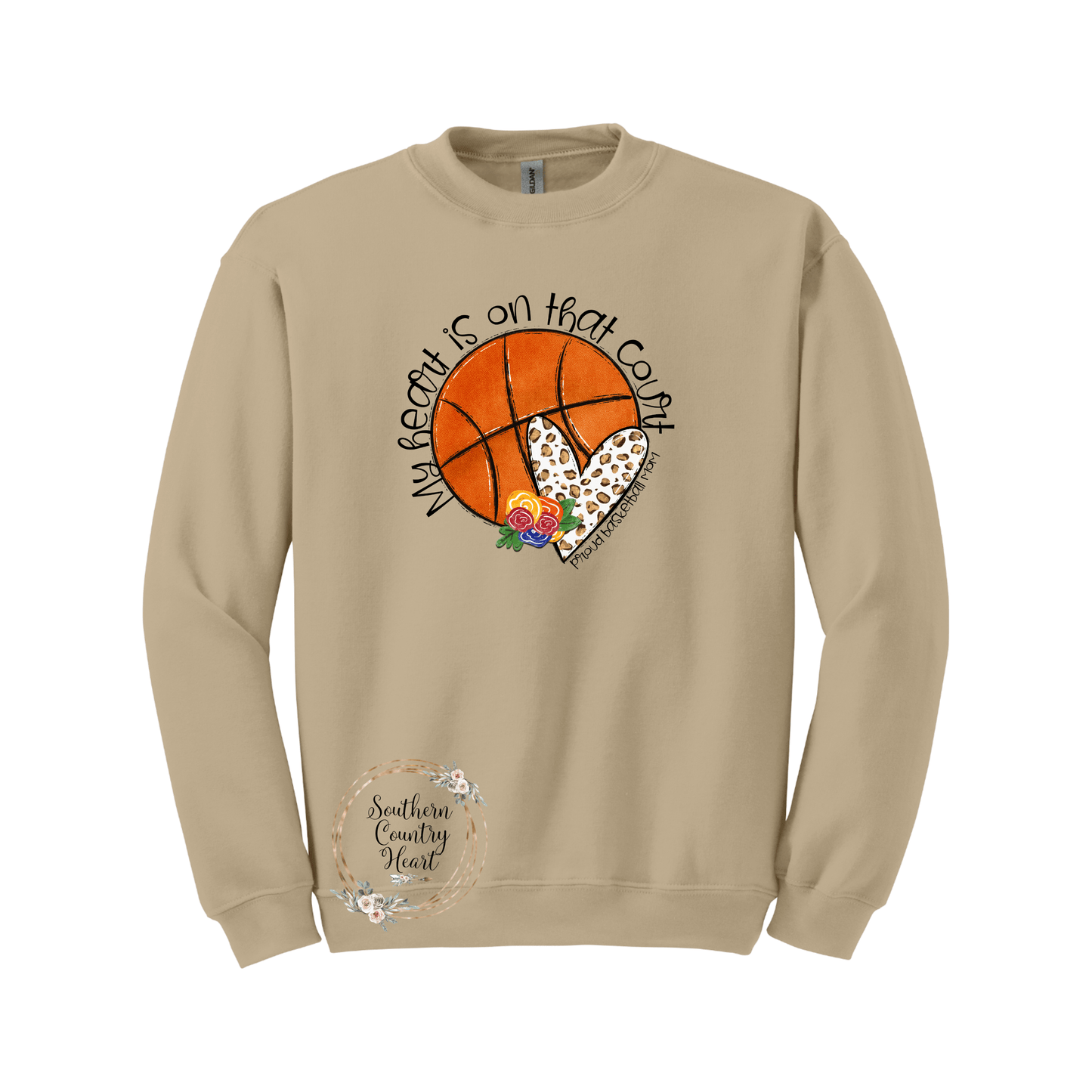 My Heart Is On Thar Court Basketball Sweatshirt - southerncountryheart.com