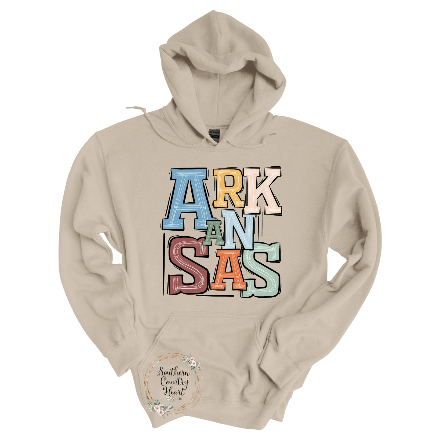 Boho Arkansas Hoodie - southerncountryheart.com