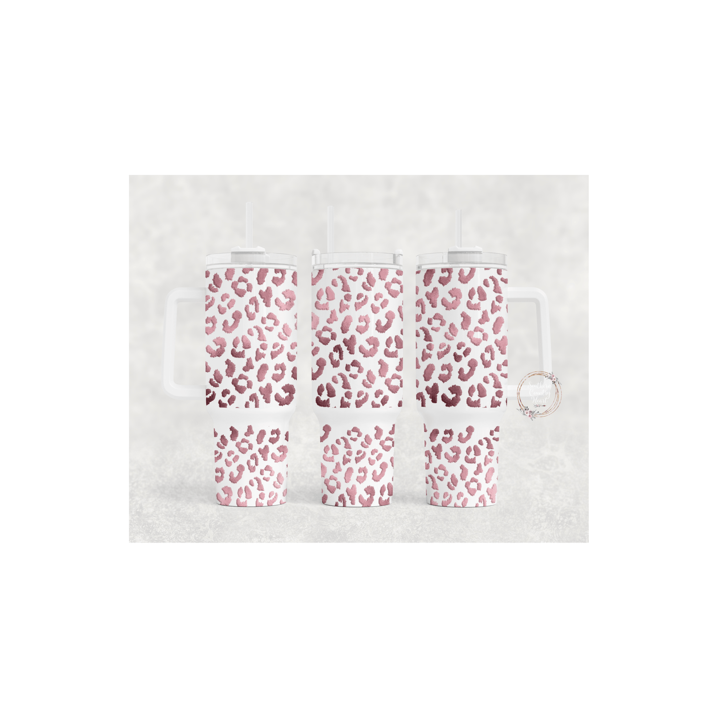 Leopard Rose Gold - 40oz Tumbler - southerncountryheart.com