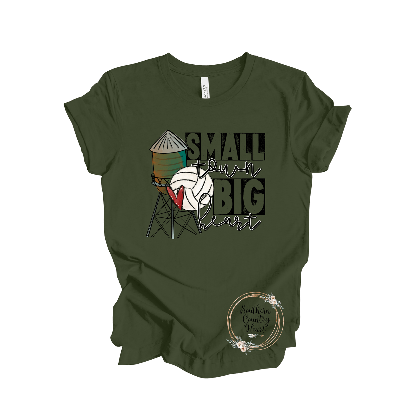 Small Town Big Heart Volleyball Tee - Shirt - southerncountryheart.com