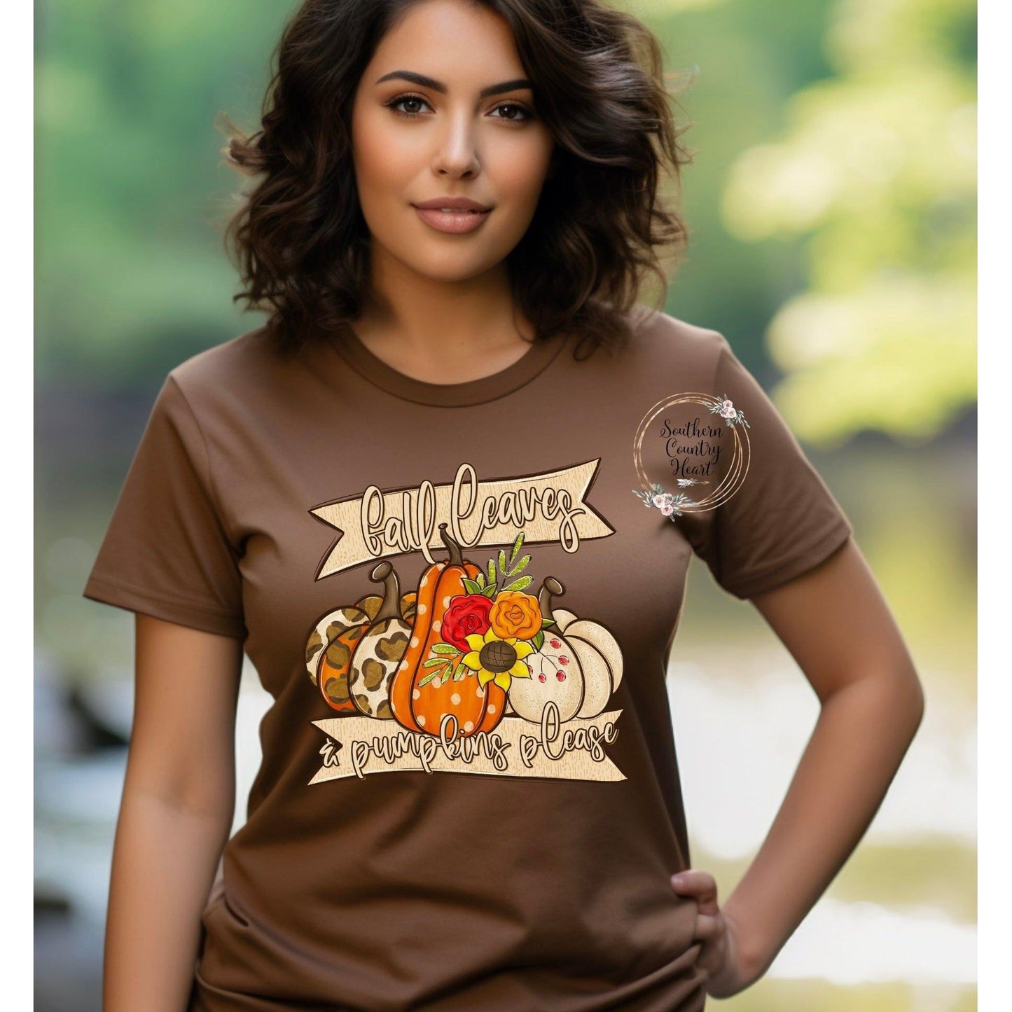 Fall Leaves & Pumpkins Please Tee - Shirt - southerncountryheart.com