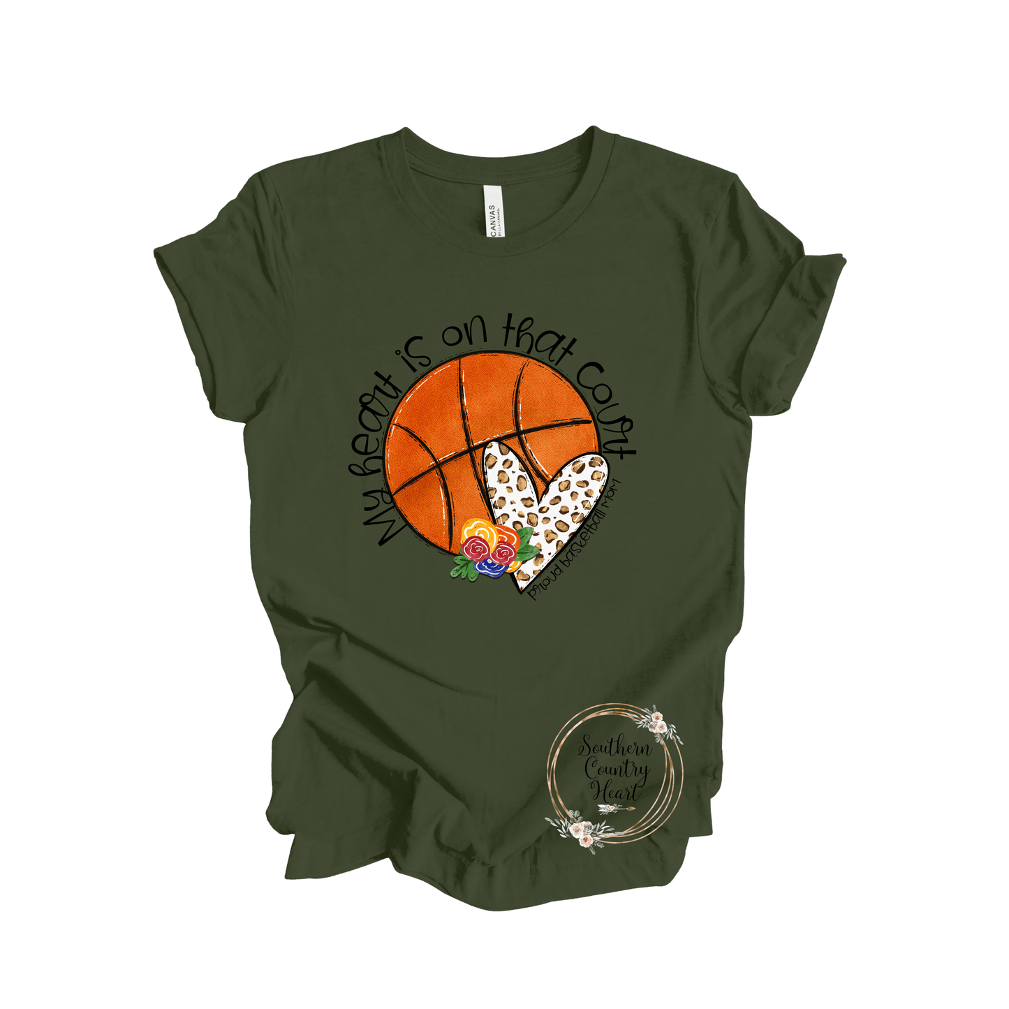 My Heart is on that Court Basketball Tee - Shirt - southerncountryheart.com