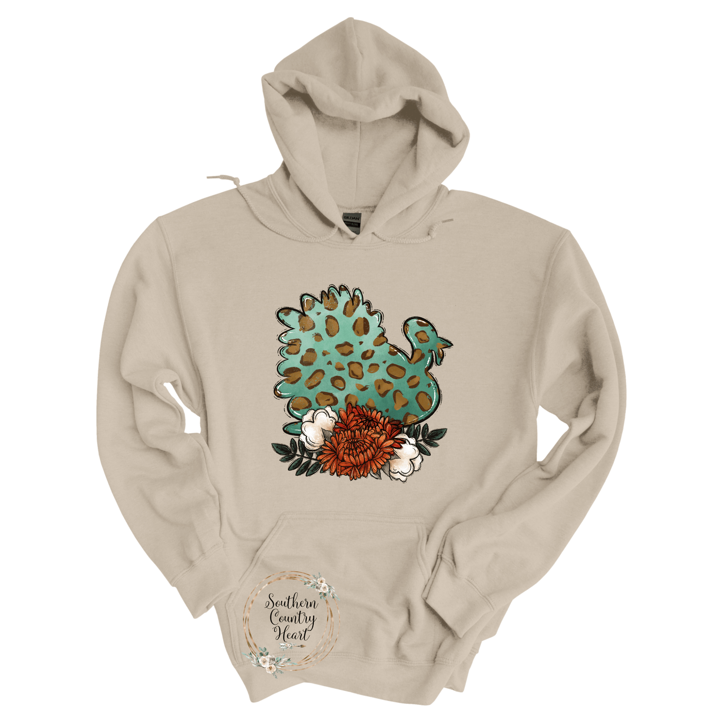 Turkey With Flowers Hoodie - southerncountryheart.com