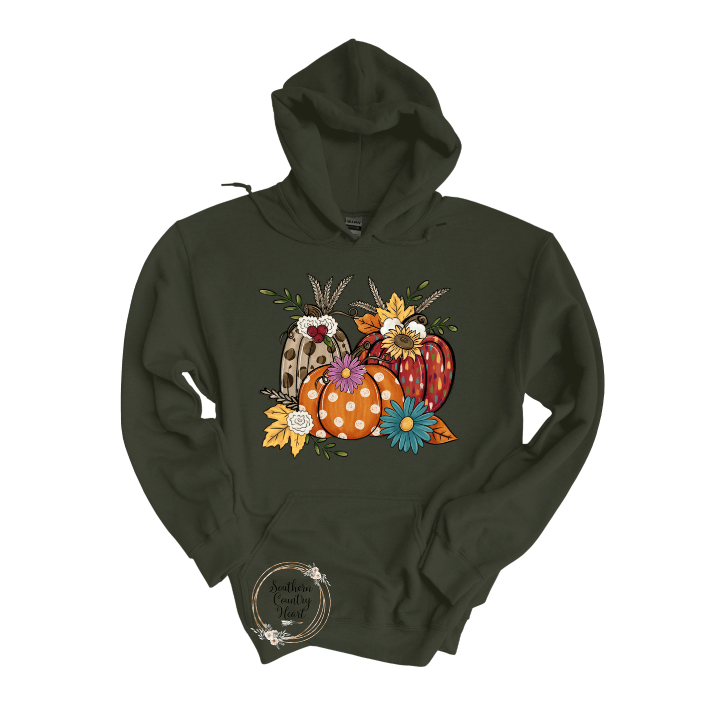 Fall Pumpkin Vignette Hoodie - southerncountryheart.com