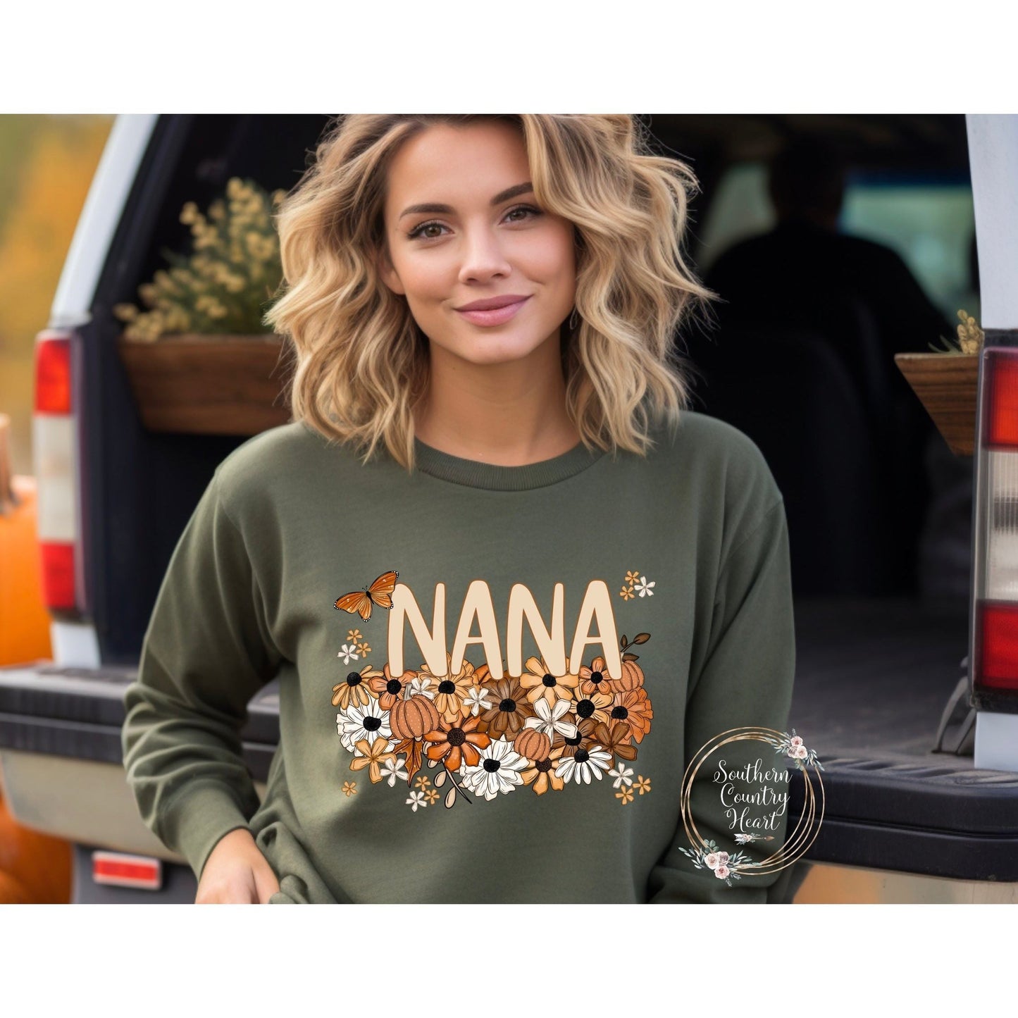 Fall Floral Nana Sweatshirt - southerncountryheart.com