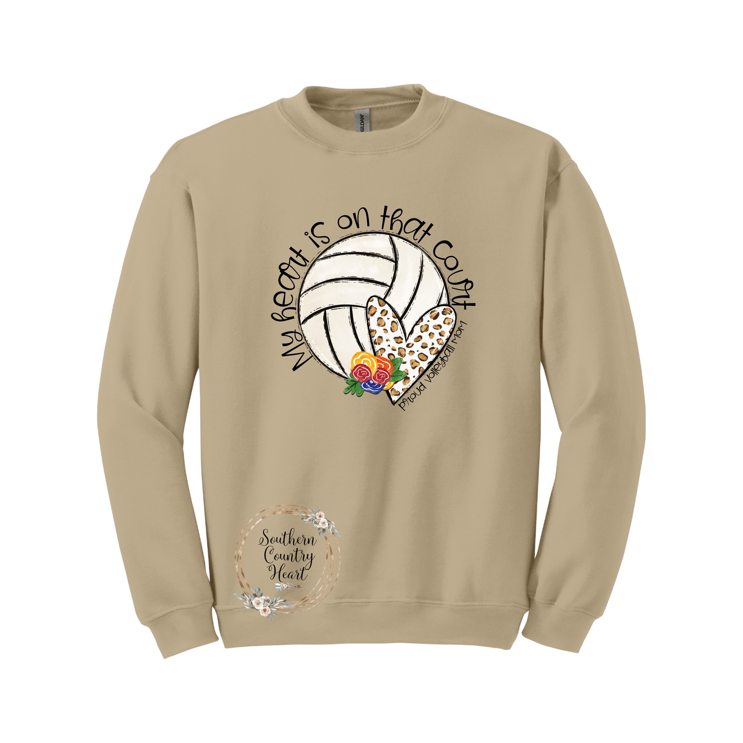 My Heart Is On Thar Court Volleyball Sweatshirt - southerncountryheart.com