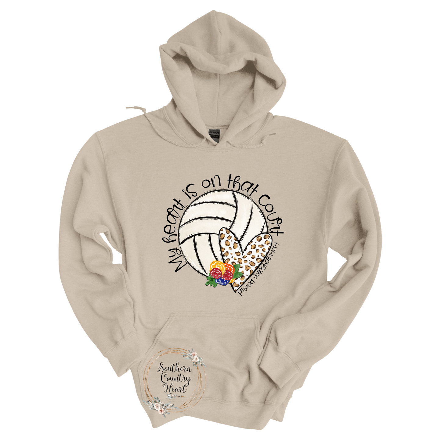 My Heart Is On That Court Volleyball Hoodie - southerncountryheart.com