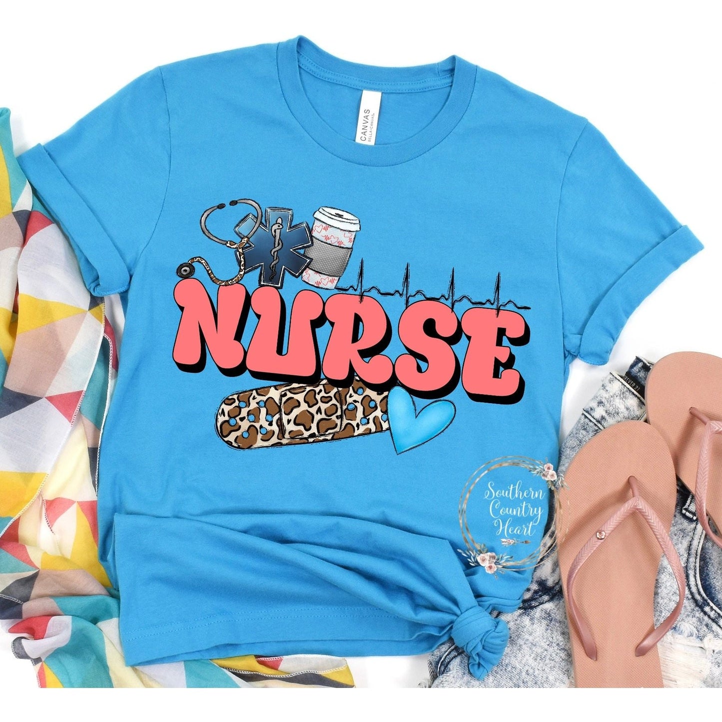 Nurse Collage Tee - Shirt - southerncountryheart.com
