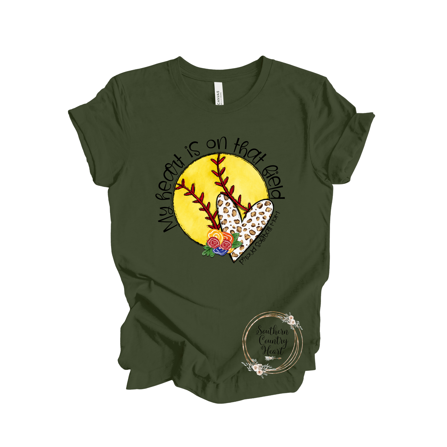 My Heart is on that Field Softball Tee - Shirt - southerncountryheart.com