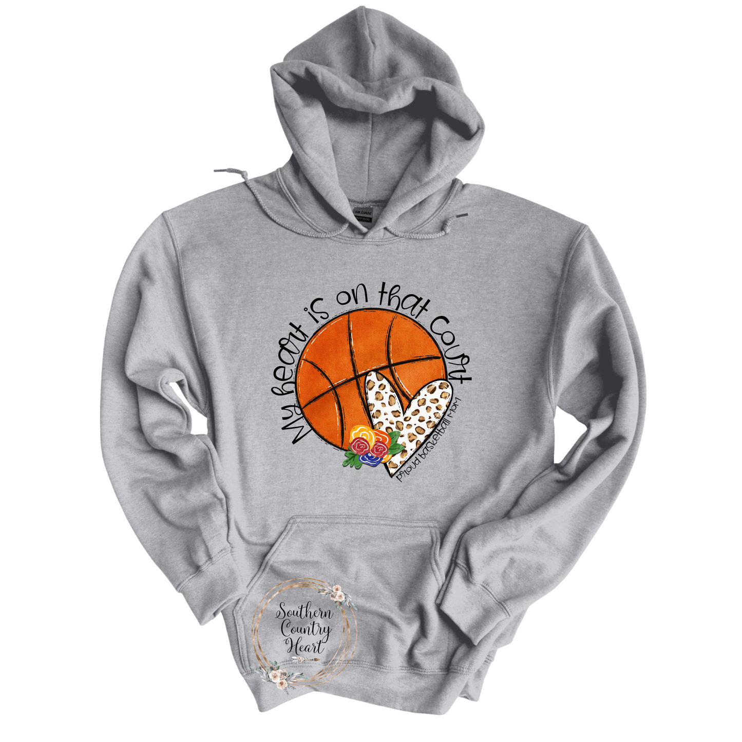 My Heart Is On That Court Basketball Hoodie - southerncountryheart.com