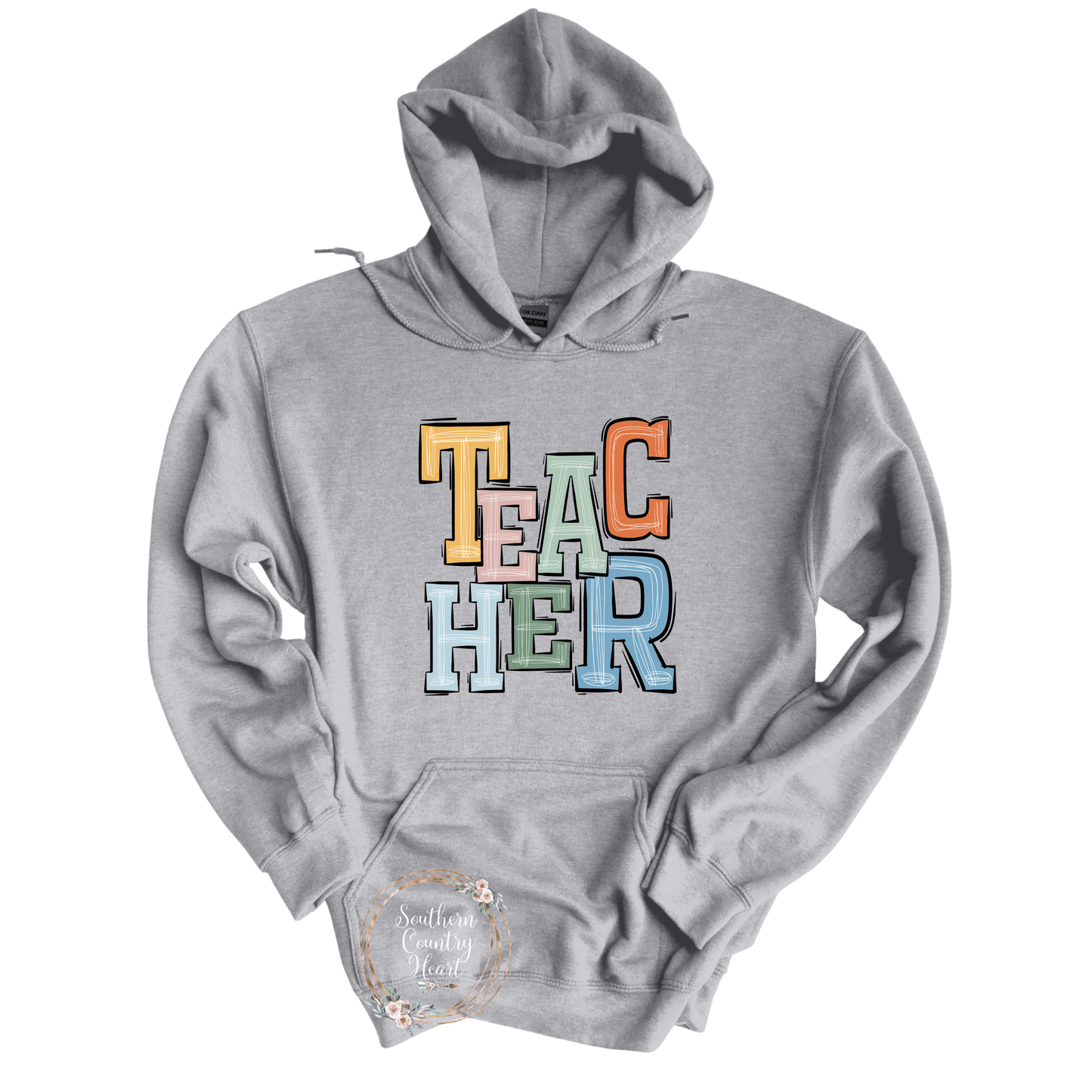 Boho Teacher Hoodie - southerncountryheart.com