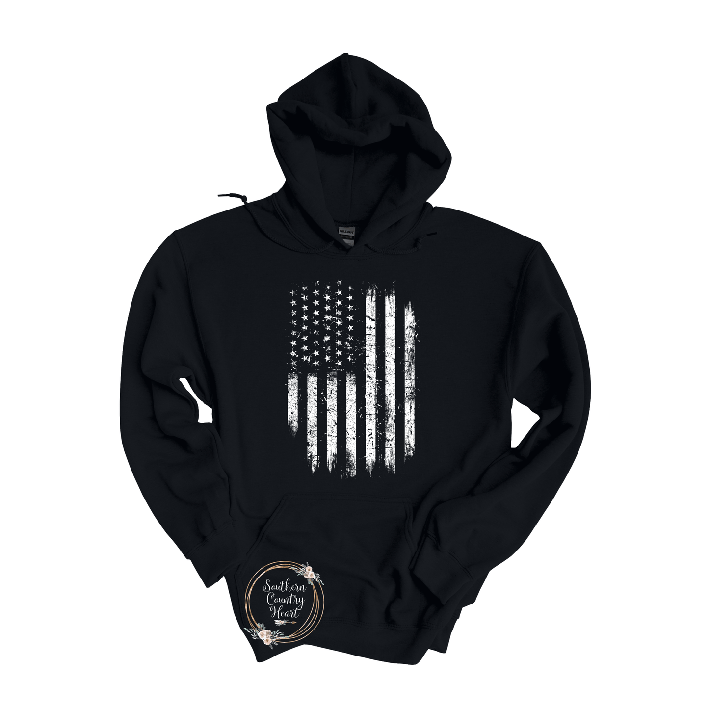 Distressed Flag Hoodie - southerncountryheart.com