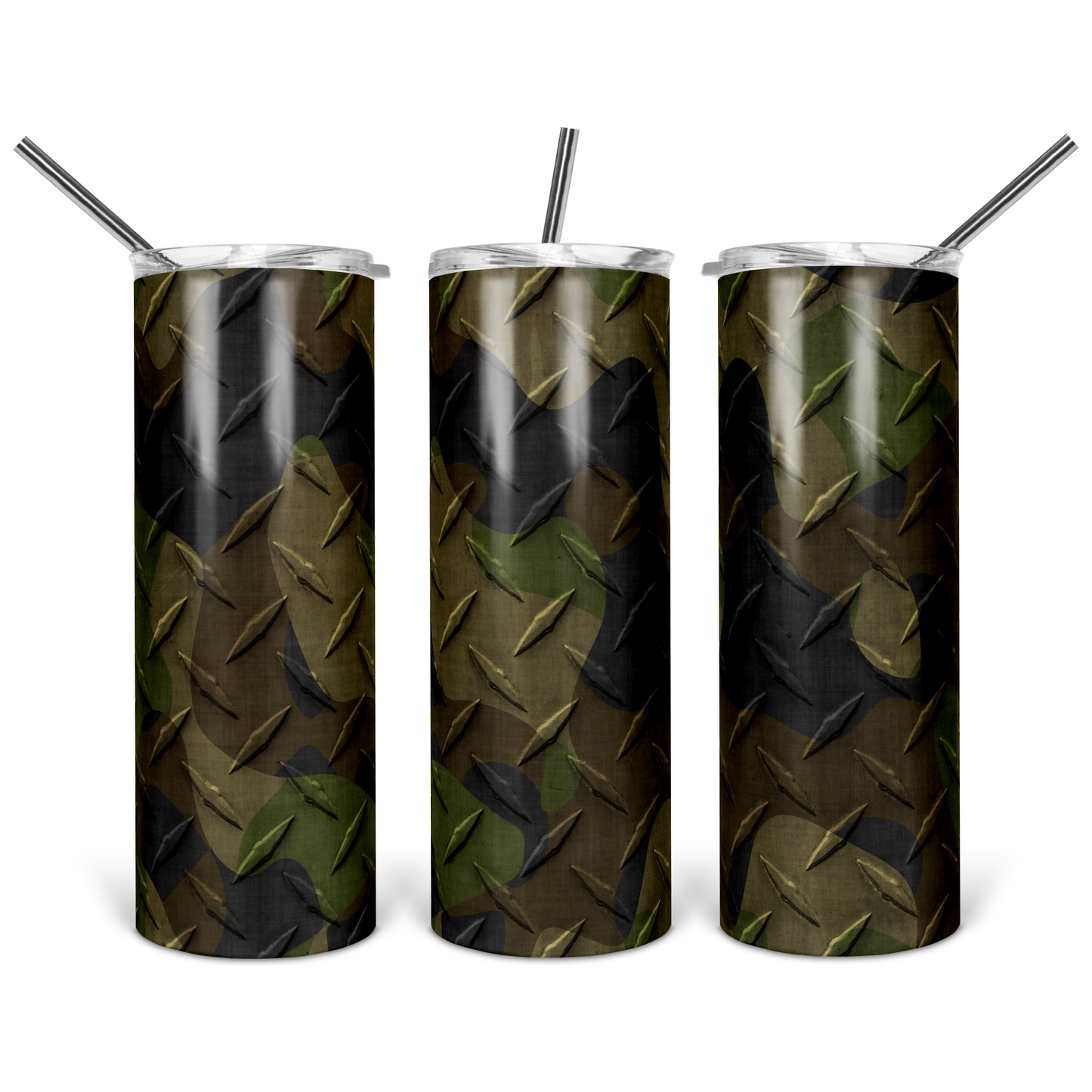 Camo Diamond Plate - Skinny Tumbler