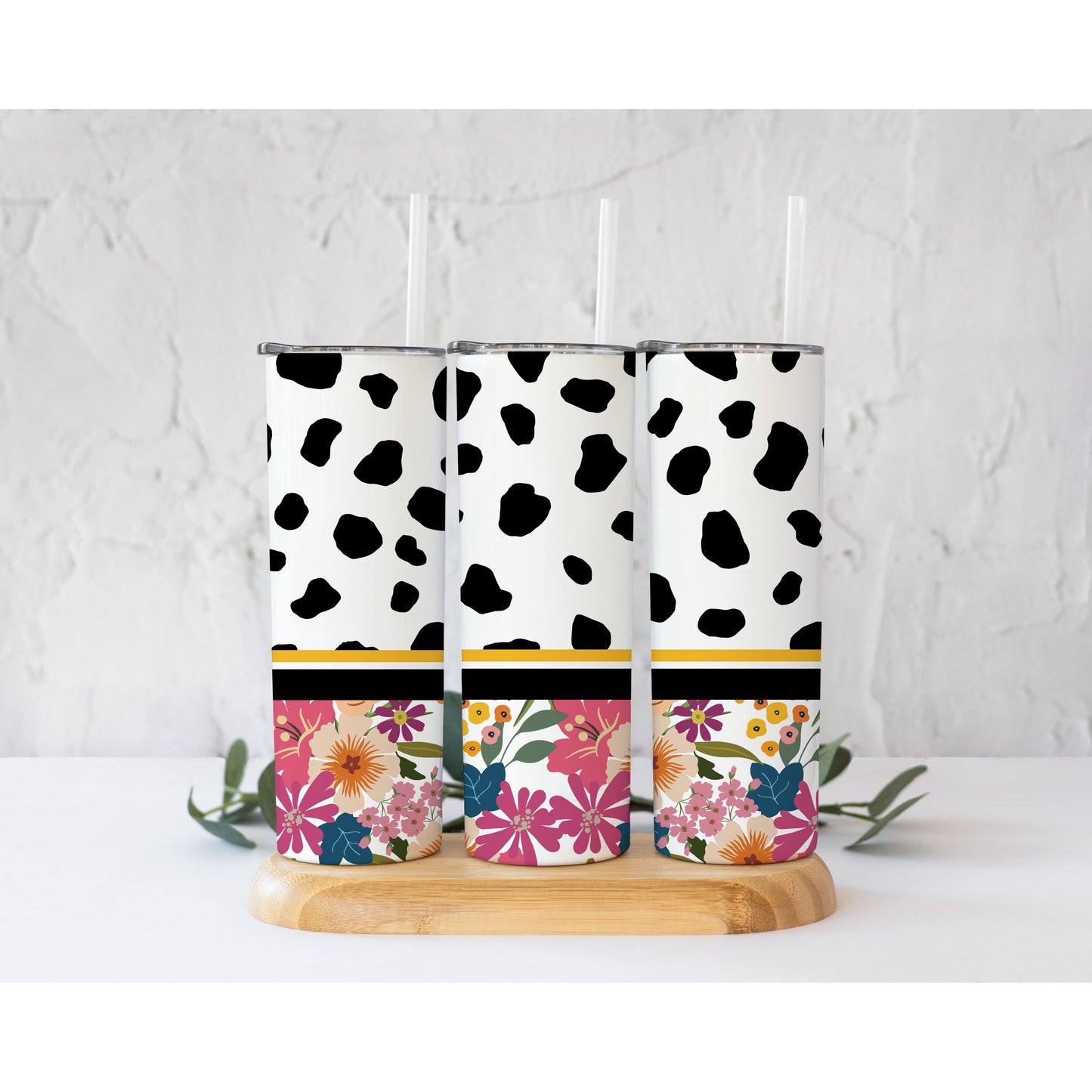 Dalmatian Floral - Skinny Tumbler