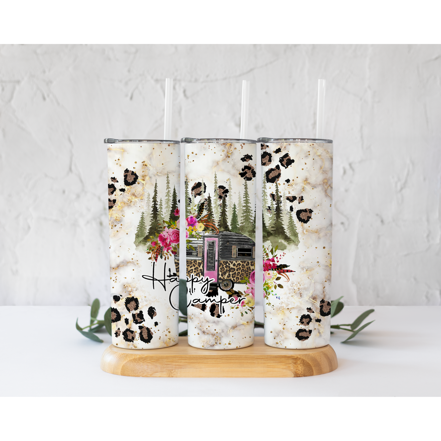 Happy Camper - Skinny Tumbler