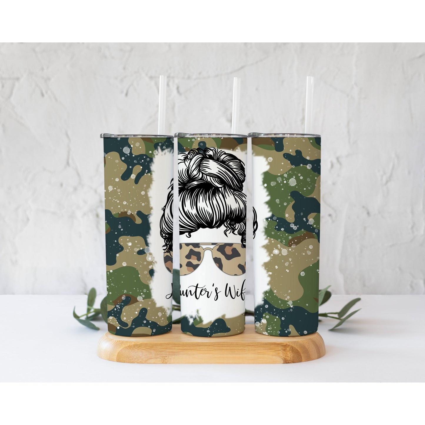 Hunter Wife Camo Leo - Skinny Tumbler