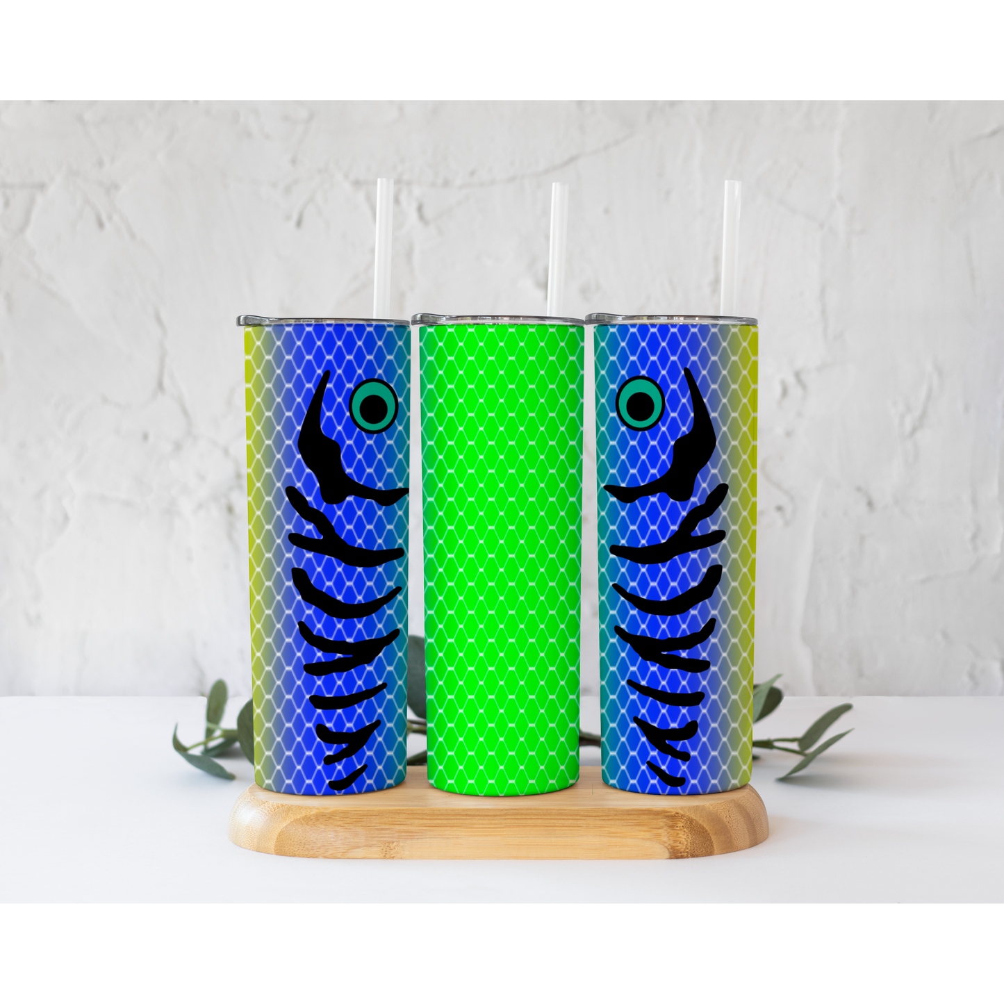 Yellow Blue Fishing - Skinny Tumbler