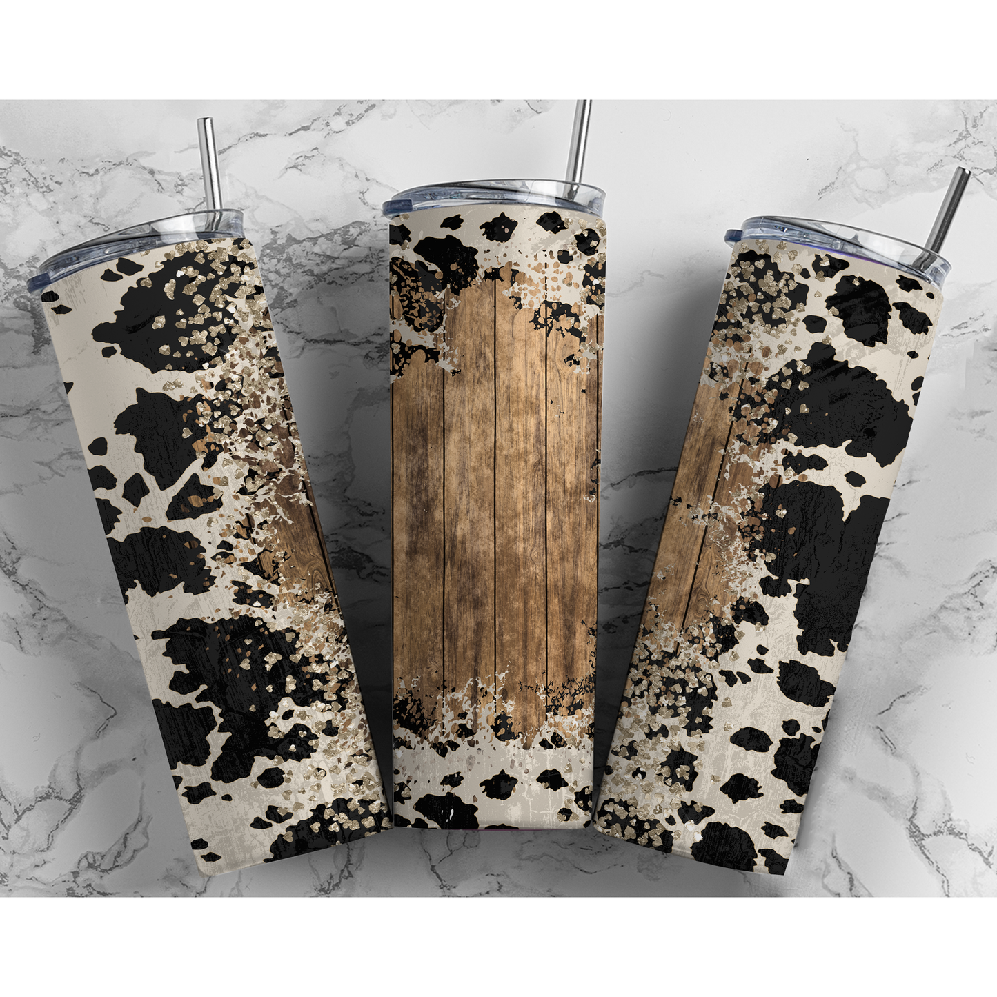 Cow Hide Western Blank - Skinny Tumbler