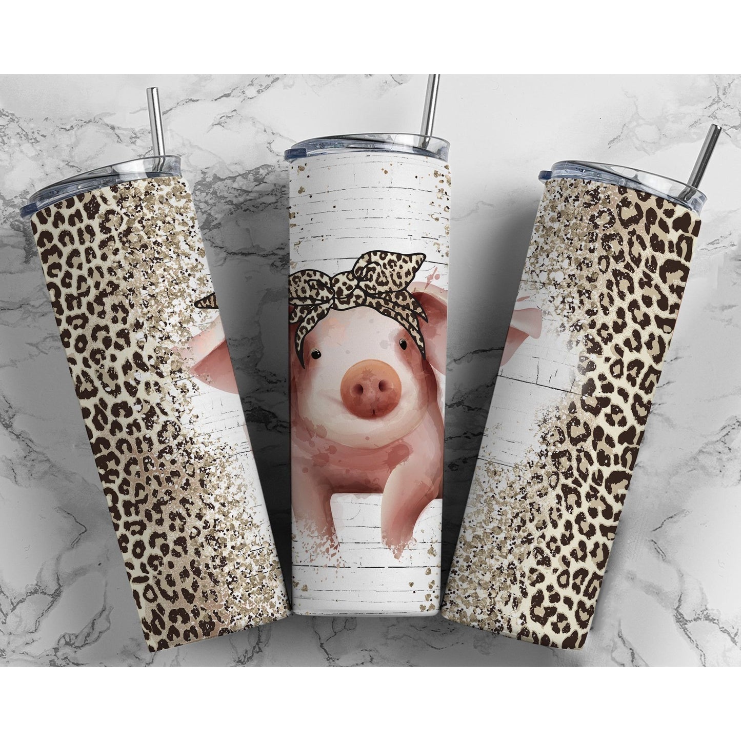 Cute Baby Pig Leopard - Skinny Tumbler