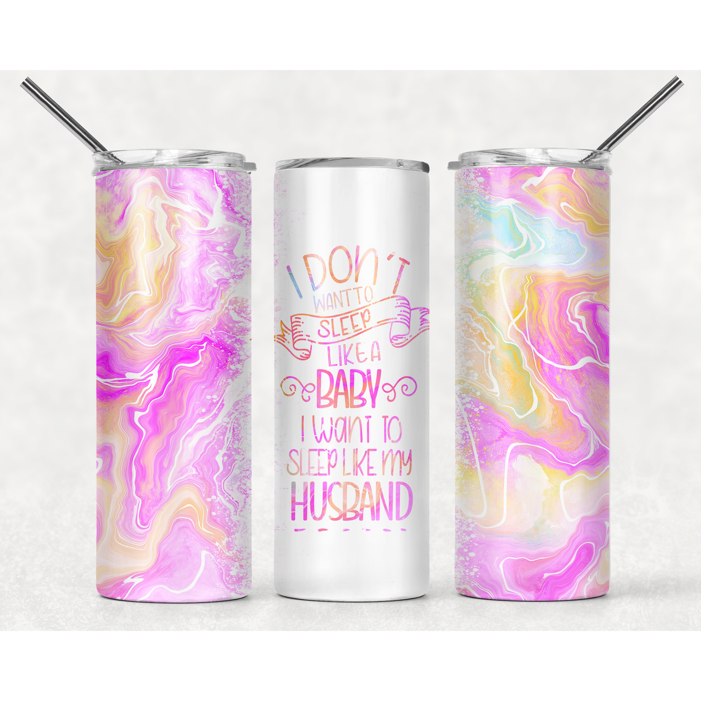 Sleep Like My Husband - Skinny Tumbler