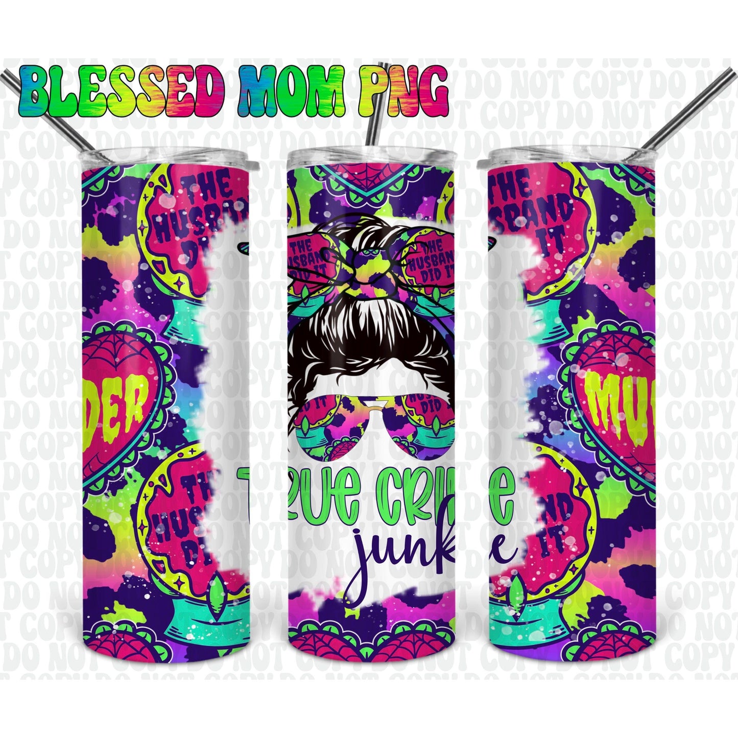 True Crime Junkie Mom Bun - Skinny Tumbler