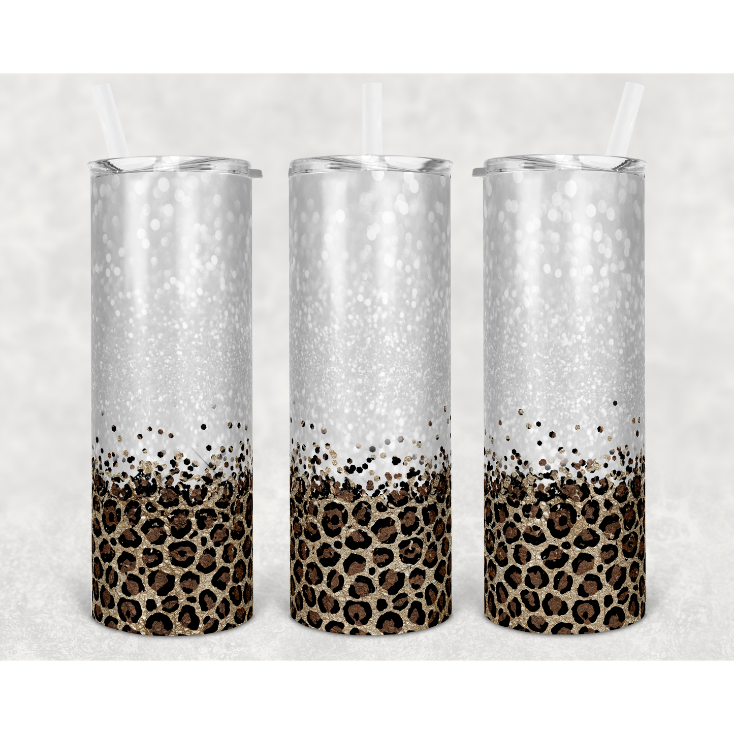 Leopard bottom Plain - Skinny Tumbler