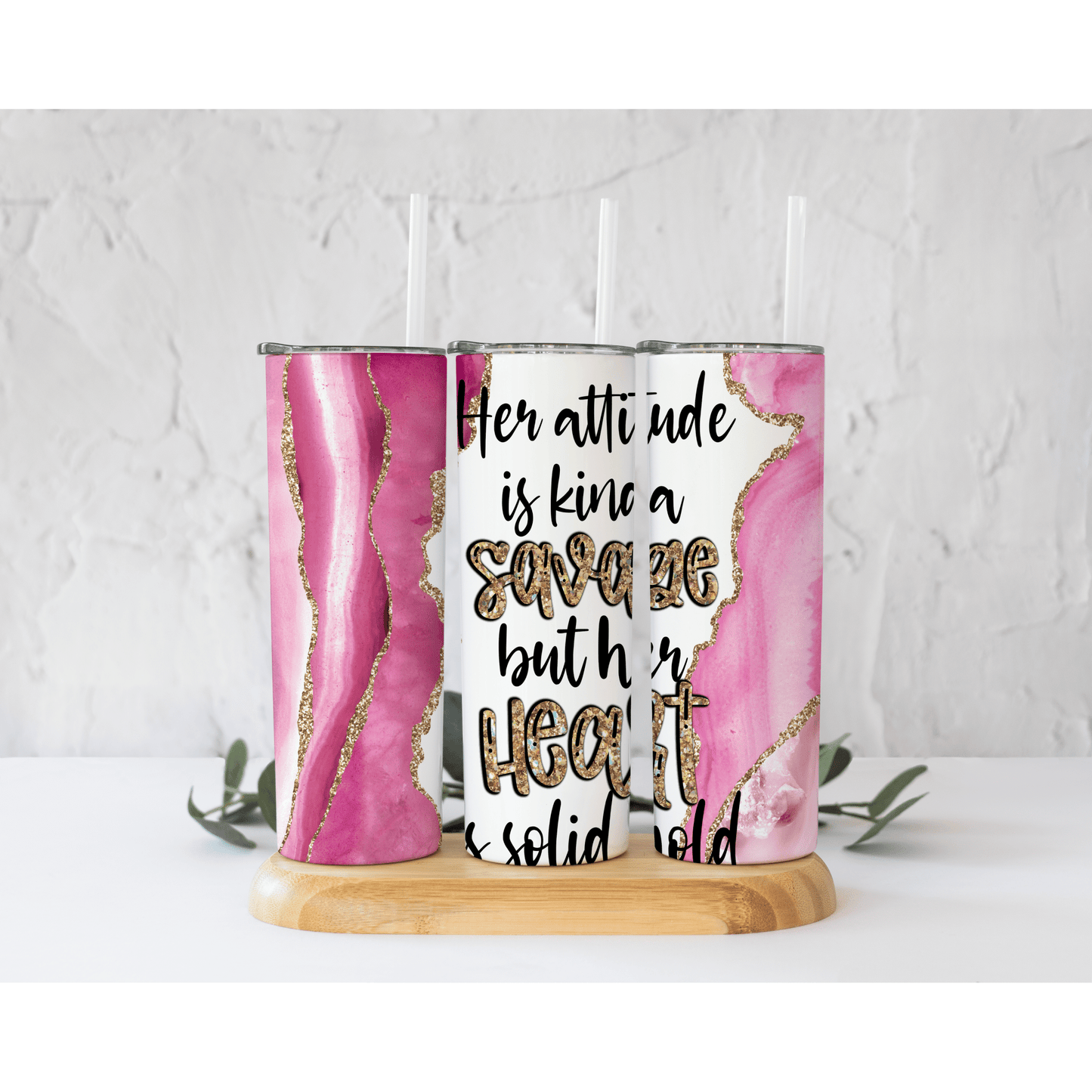 Her Attitude Kinda Savage - Skinny Tumbler - southerncountryheart.com