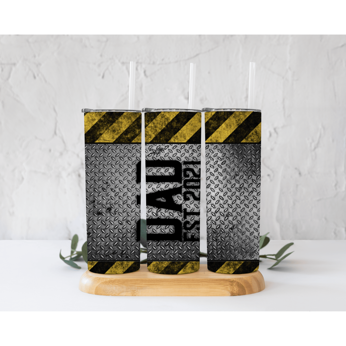 Dad Diamond Plate - Skinny Tumbler - southerncountryheart.com