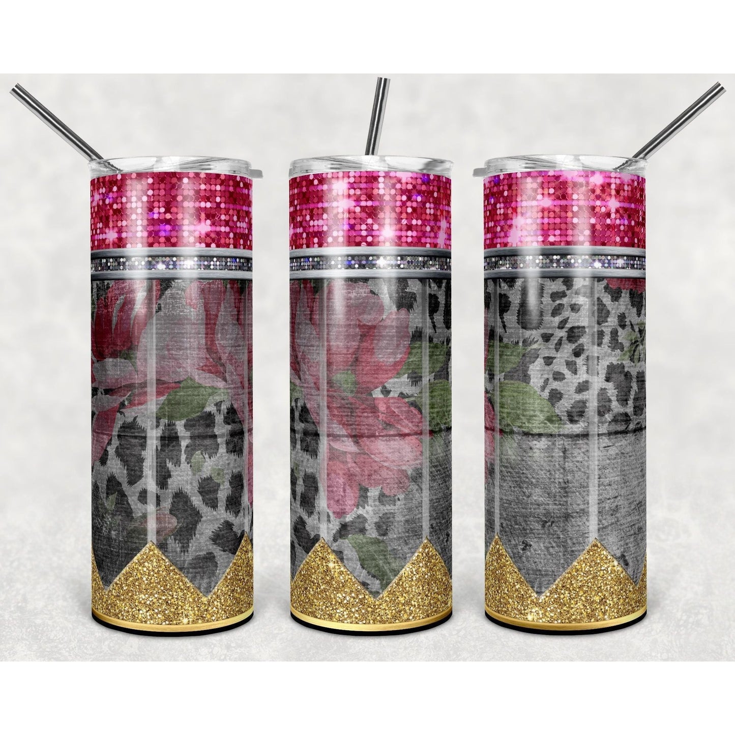 Pencil Pink Animal - Skinny Tumbler - southerncountryheart.com
