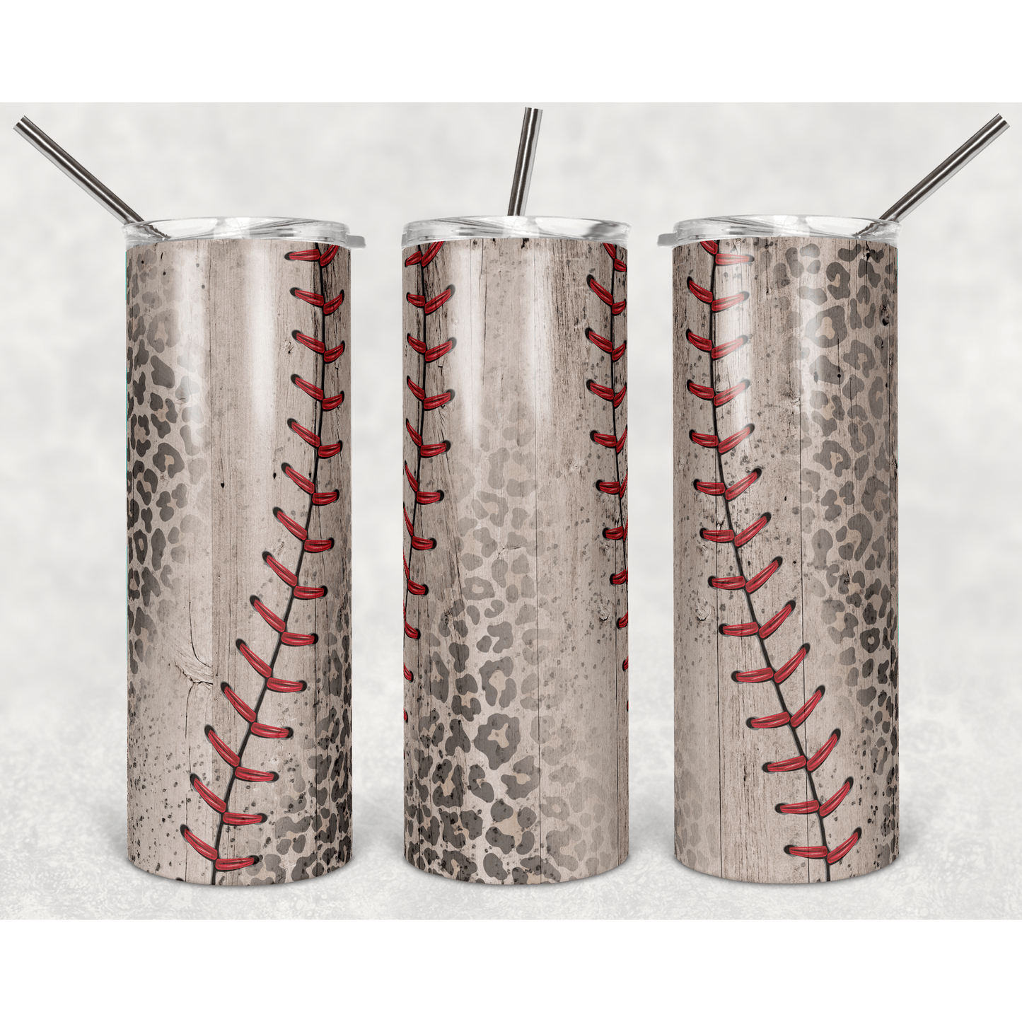 Baseball Leopard - Skinny Tumbler - southerncountryheart.com