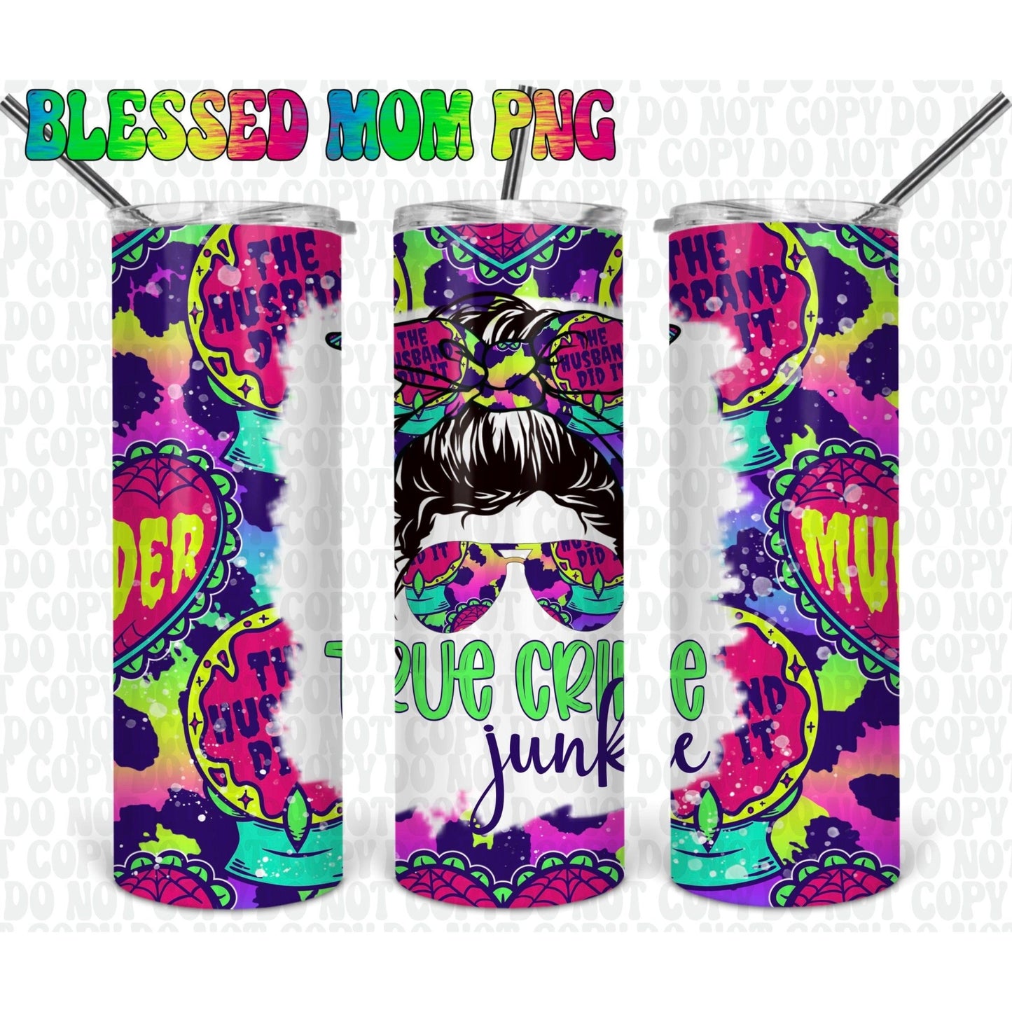 True Crime Junkie Mom Bun - Skinny Tumbler - southerncountryheart.com
