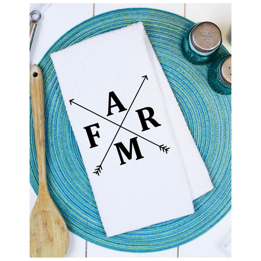Farm and Arrows Waffle Tea Towels