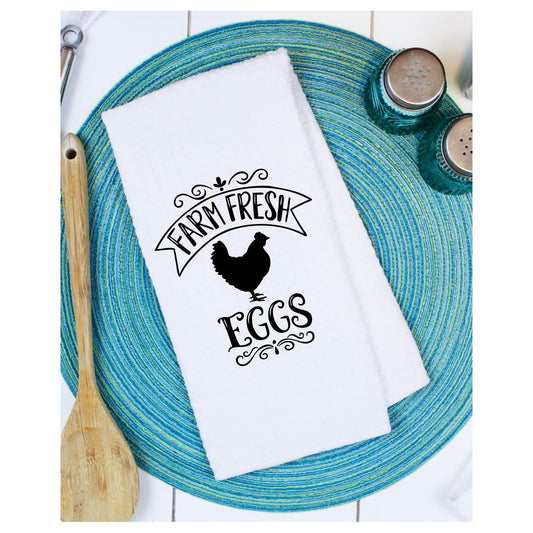 Farm Fresh Eggs Waffle Tea Towels