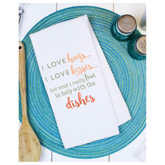 Help with the Dishes Waffle Tea Towels