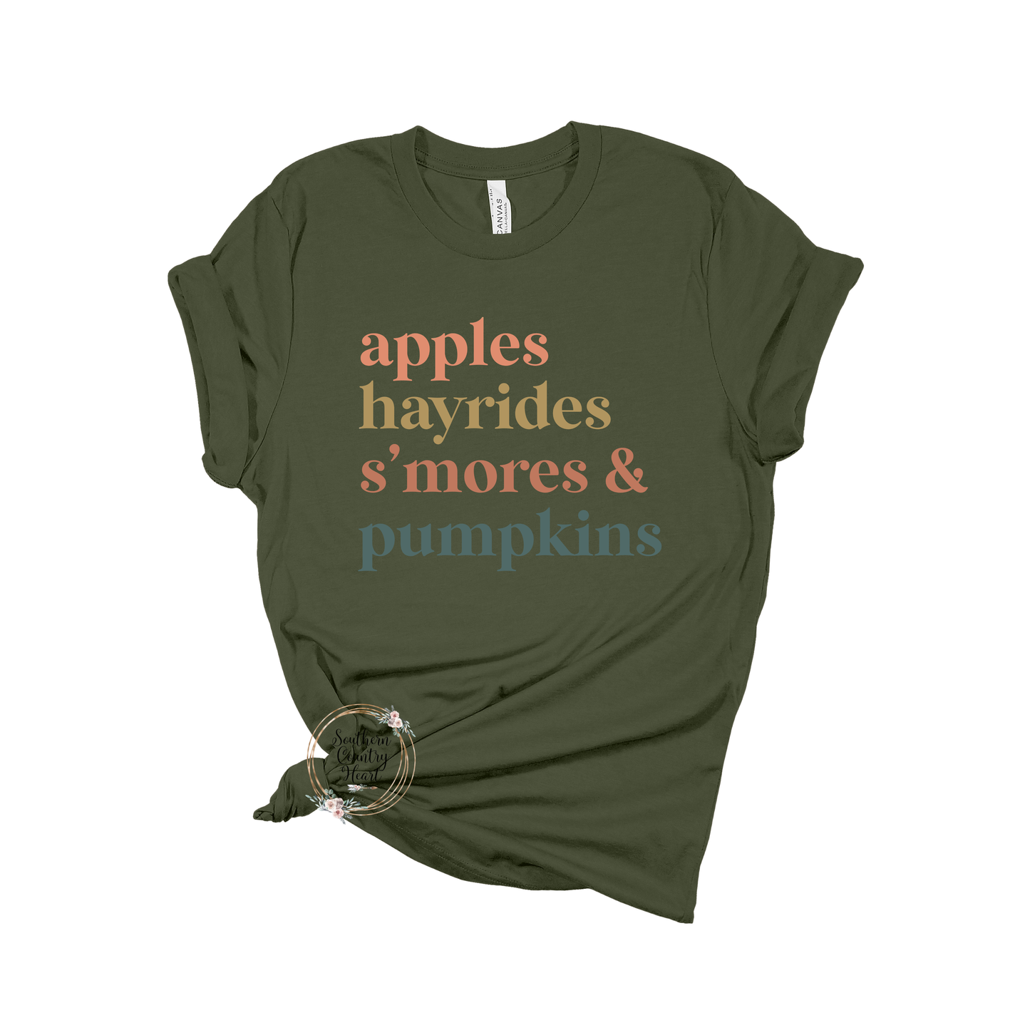 Apples Hayrides Smores & Pumpkins Tee-Shirt