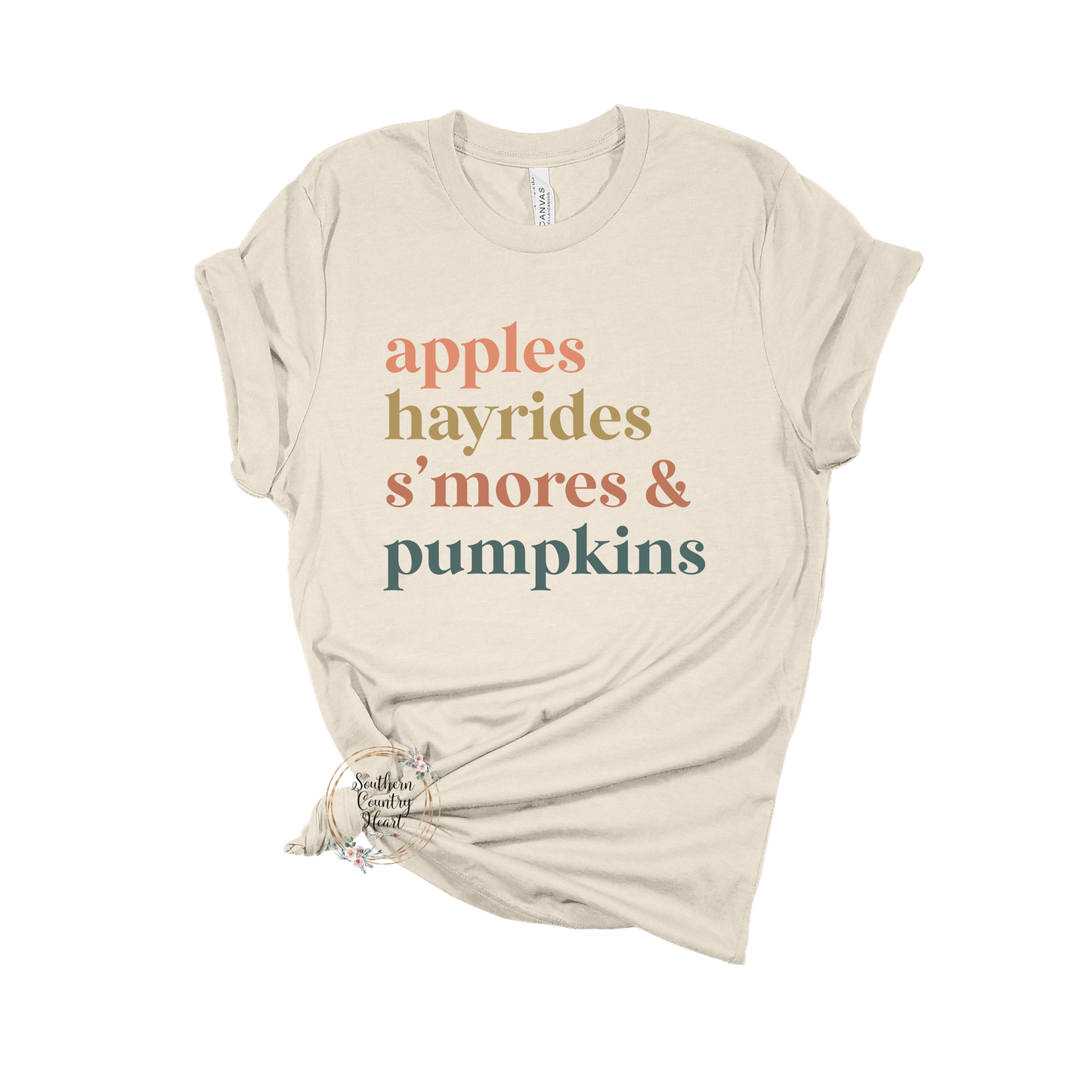 Apples Hayrides Smores & Pumpkins Tee-Shirt