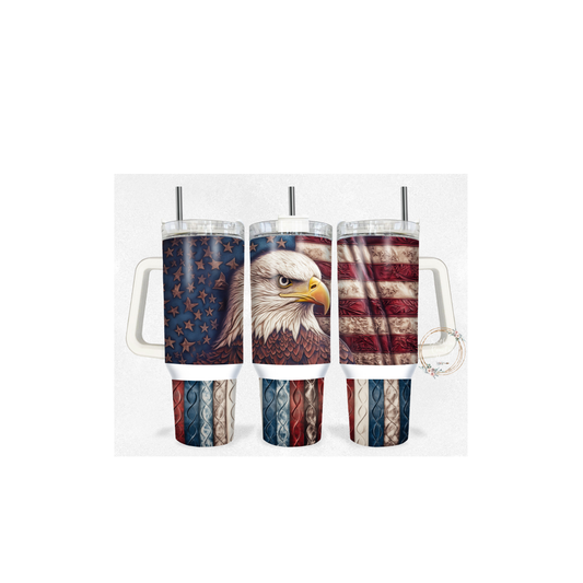 Bald Eagle American Flag - 40oz Tumbler