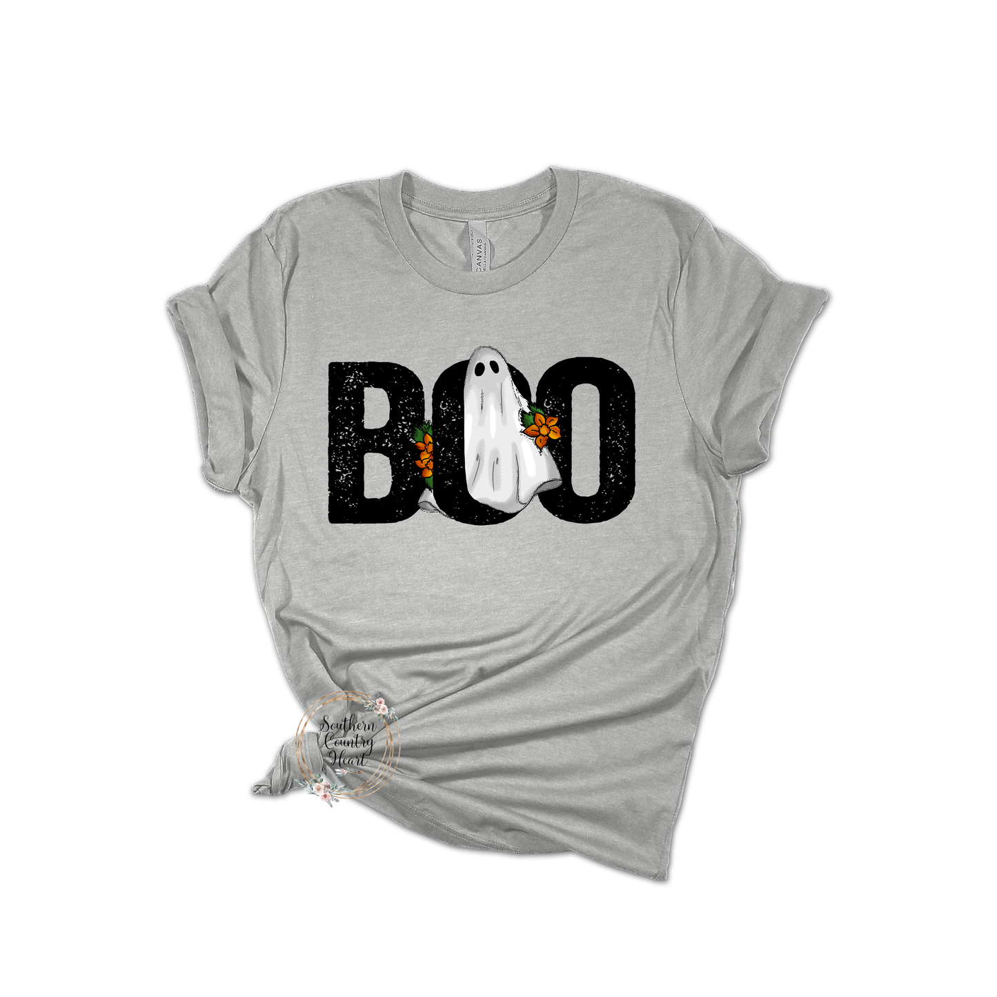 Boo Ghost with Flowers Tee-Shirt