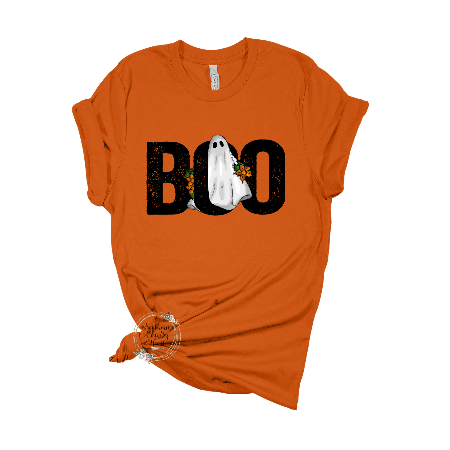 Boo Ghost with Flowers Tee-Shirt