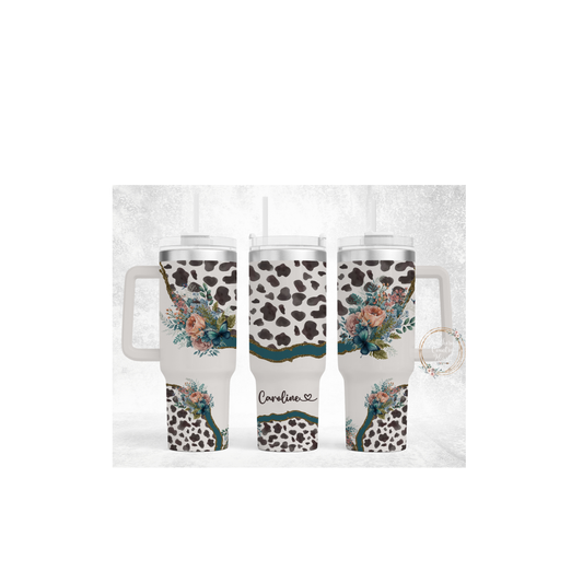 Cow Flowers Butterflies - 40oz Tumbler