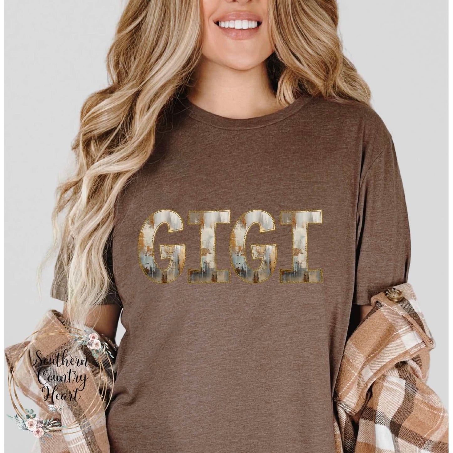 Rustic Painted Neutral Gigi Tee-Shirt