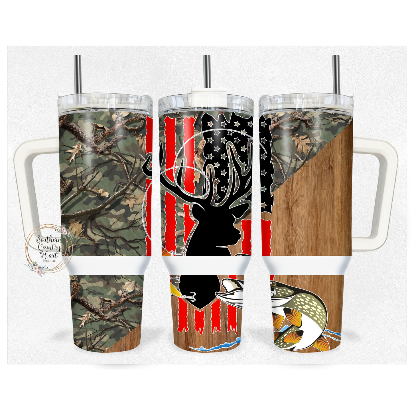 Hunting Deer American Flag - 40oz Tumbler