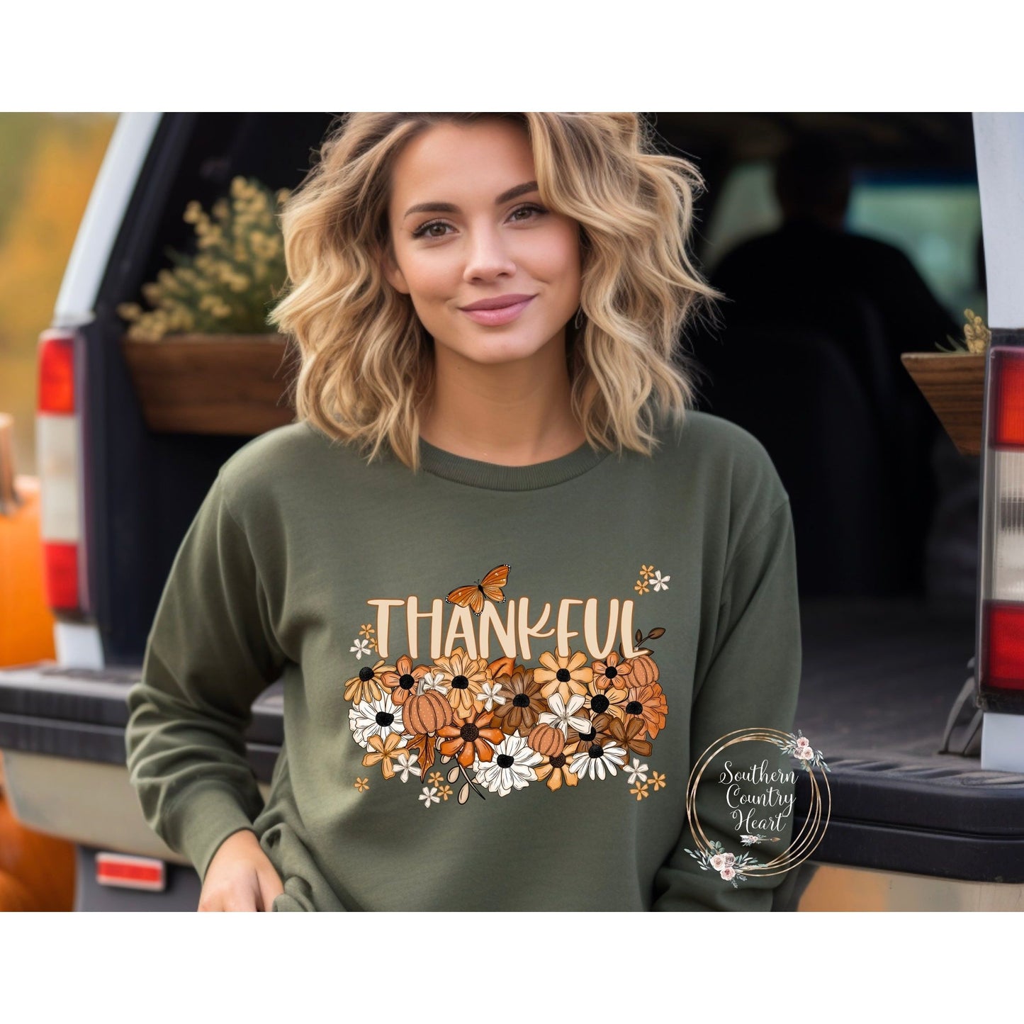 Fall Floral Thankful Sweatshirt