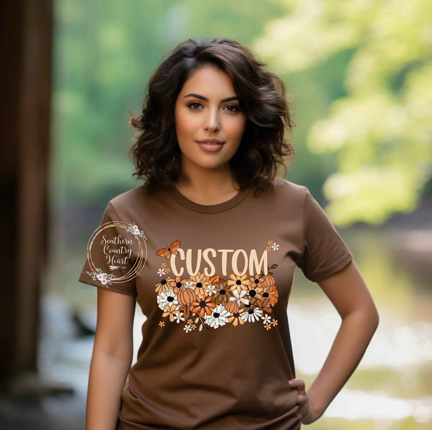 Fall Floral Custom Tee-Shirt